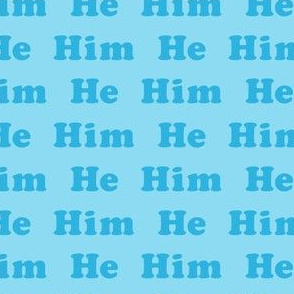 Pronouns - He him - blue