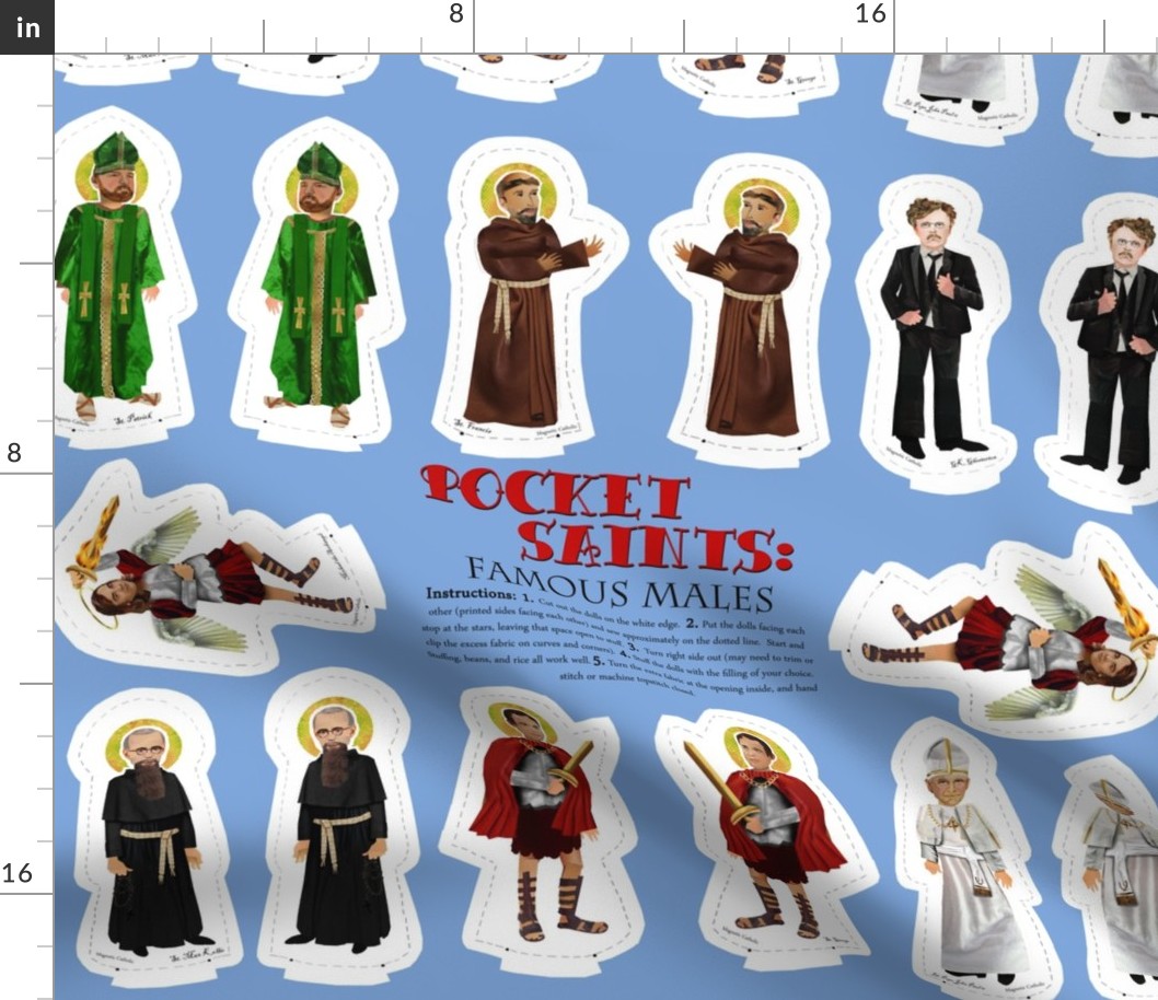 Pocket Saints: Famous Males 27 x 18 inches