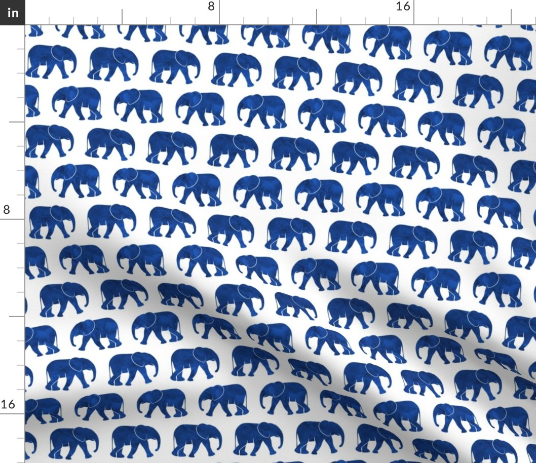 baby elephants - royal blue - C21