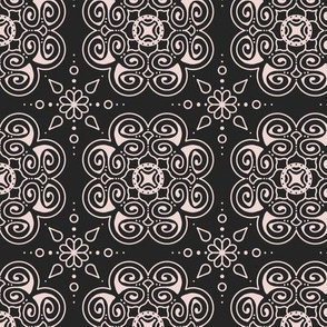 Heavy Swirl pink and grey all over pattern