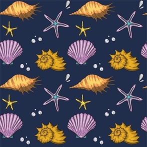 Summer sea shell cartoon design