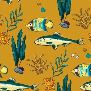 Summer sea fish cartoon design