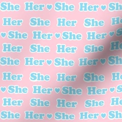 pronouns - she her - trans pink