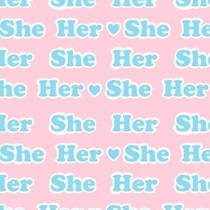 pronouns - she her - trans pink