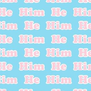 pronouns - he him - trans blue