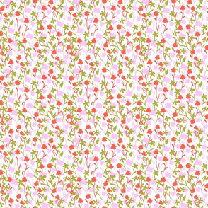 Shadow FLoral Field_coralred rose green