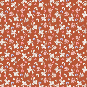 Sweet FLoral Party Rust Brown