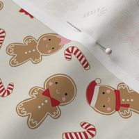 SMALL gingerbread cookies fabric - Christmas holiday gingerbreads