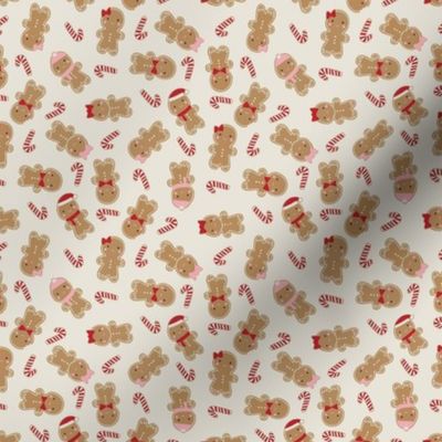 TINY gingerbread cookies fabric - Christmas holiday gingerbreads