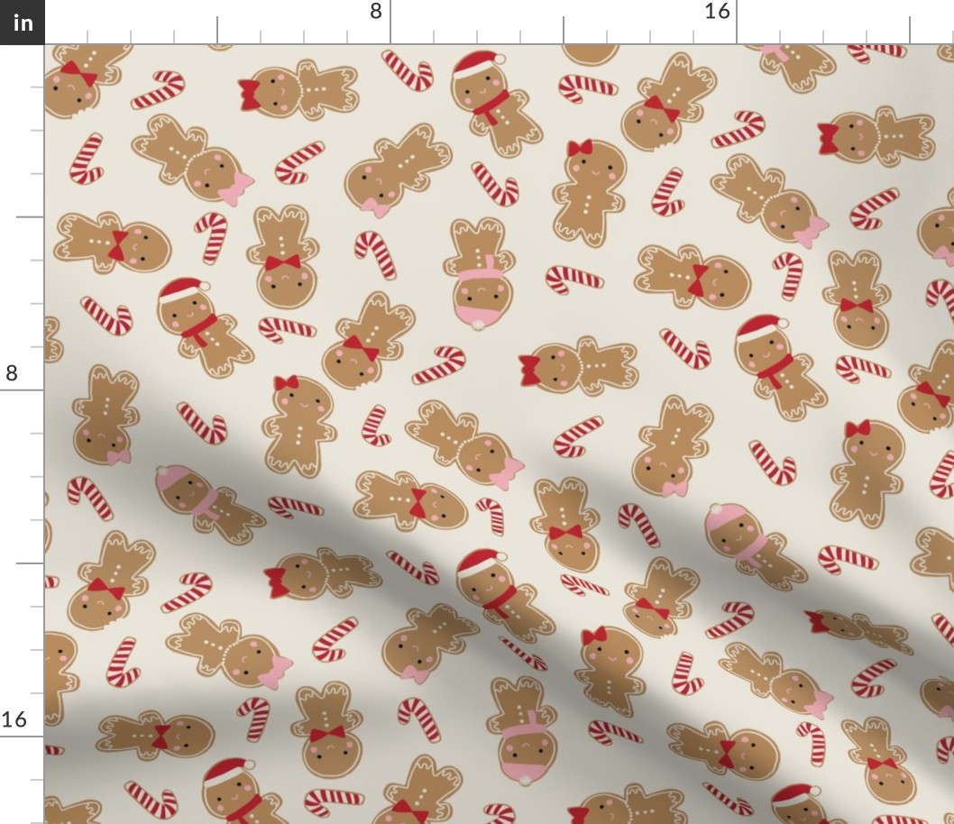 gingerbread cookies fabric - Christmas holiday gingerbreads