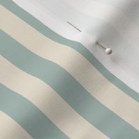 0.6" Stripes - Sage Green and Cream