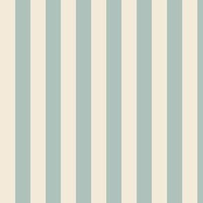 0.6" Stripes - Sage Green and Cream