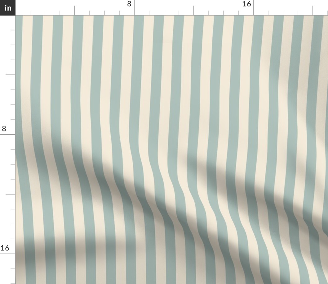 0.6" Stripes - Sage Green and Cream