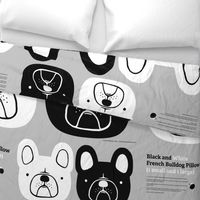 Black And White French Bulldog Pillow