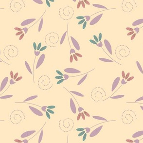 soft spring wildflowers creamtile-01