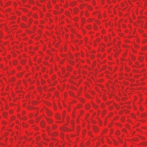 Ivy Doodle Maroon on Red