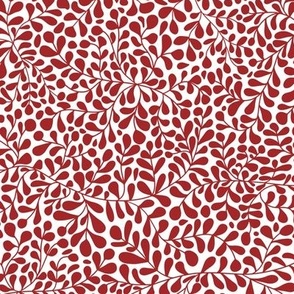 Ivy Doodle Maroon on White