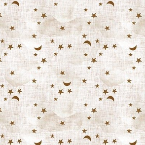 rotated small 19-16 stars and moons // sugar sand linen