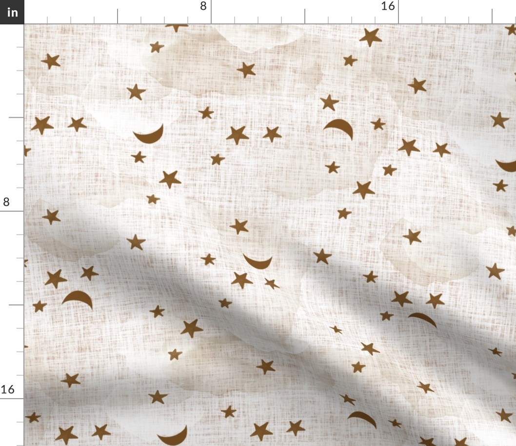 rotated 19-16 stars and moons // sugar sand linen