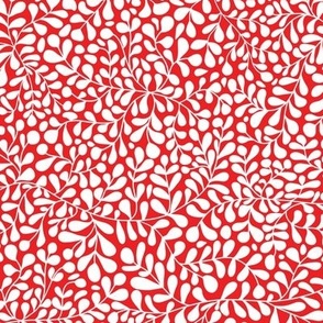 Ivy Doodle White on Red
