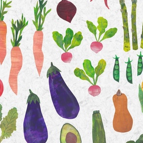 Papercut Collage Vegetables Garden - Large Scale -Vegan
