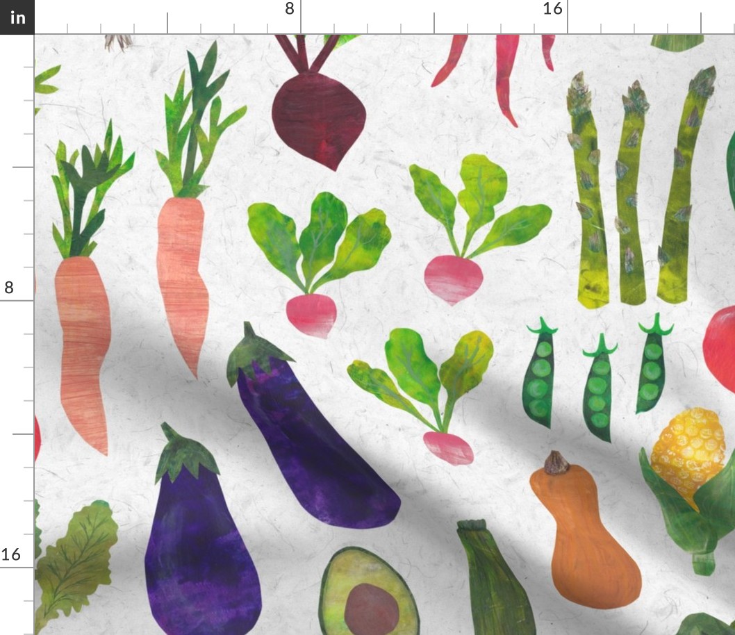 Papercut Collage Vegetables Garden - Large Scale -Vegan