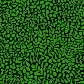 Ivy Doodle Green on Black