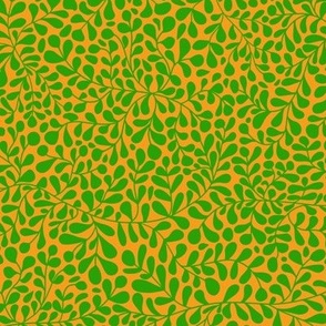 Ivy Doodle Green on Orange