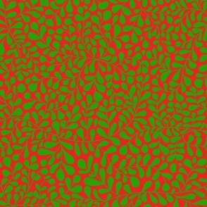 Ivy Doodle Green on Red