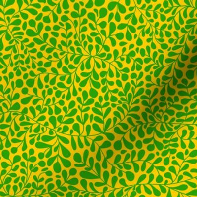 Ivy Doodle Green on Yellow