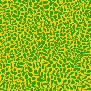 Ivy Doodle Green on Yellow
