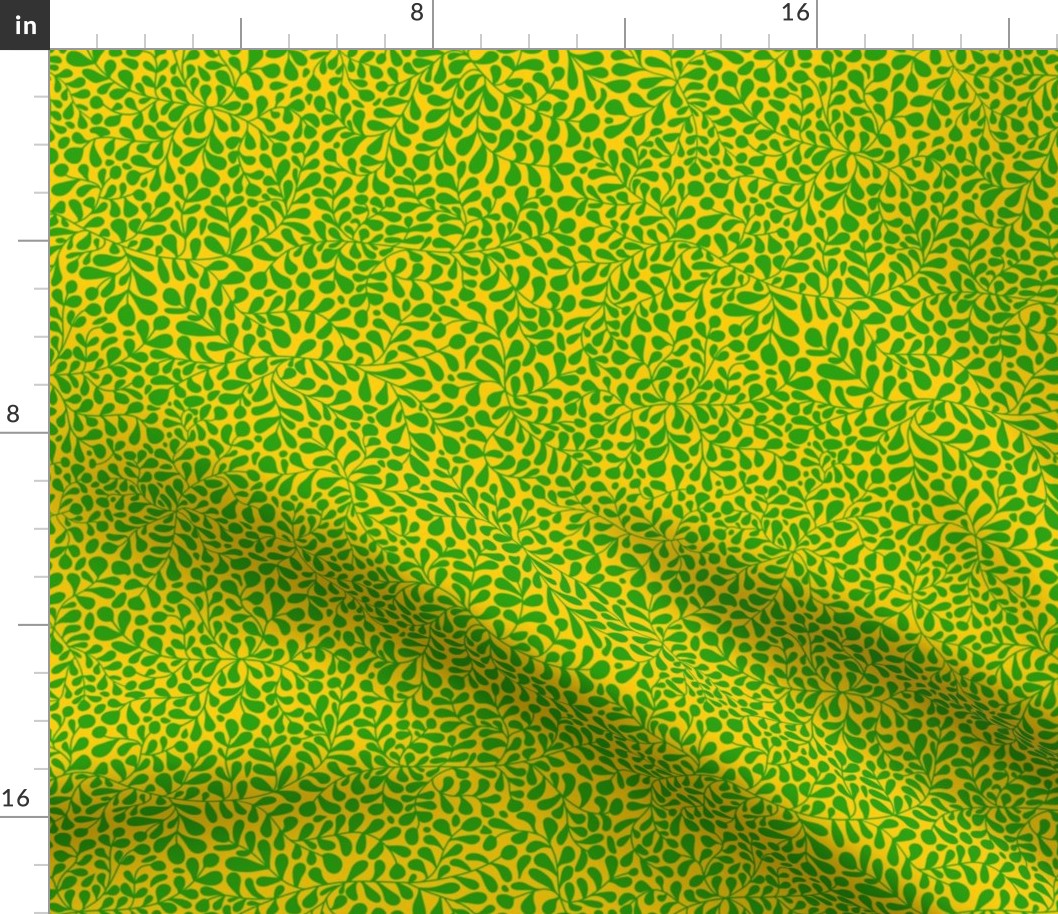 Ivy Doodle Green on Yellow