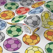 Colorful Soccer Balls White