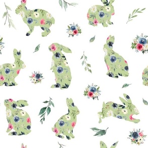 green floral bunny