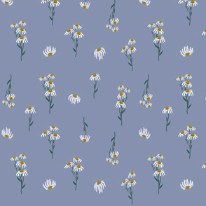 12" rep daisies light blue