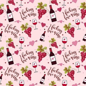 Medium Scale I Fucking Love Wine on Pink Background