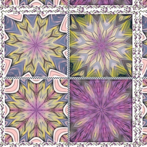 Pink kaleidoscope quilt blocks