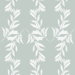 savory herb on light sage green background