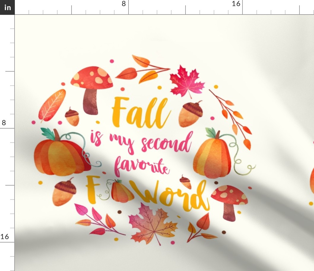 18x18 Panel Fall is My Second Favorite F Word for DIY Throw Pillow Cushion Cover or Tote Bag