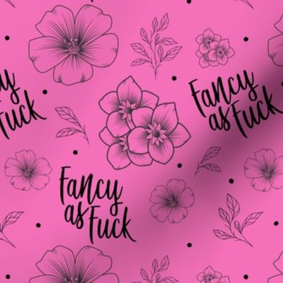 Large Scale Fancy as Fuck Flowers on Hot Pink
