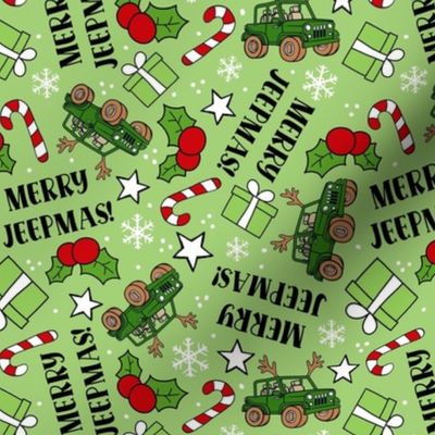 Large Scale Merry Jeepmas! Christmas 4x4 Off Road Vehicles in Green