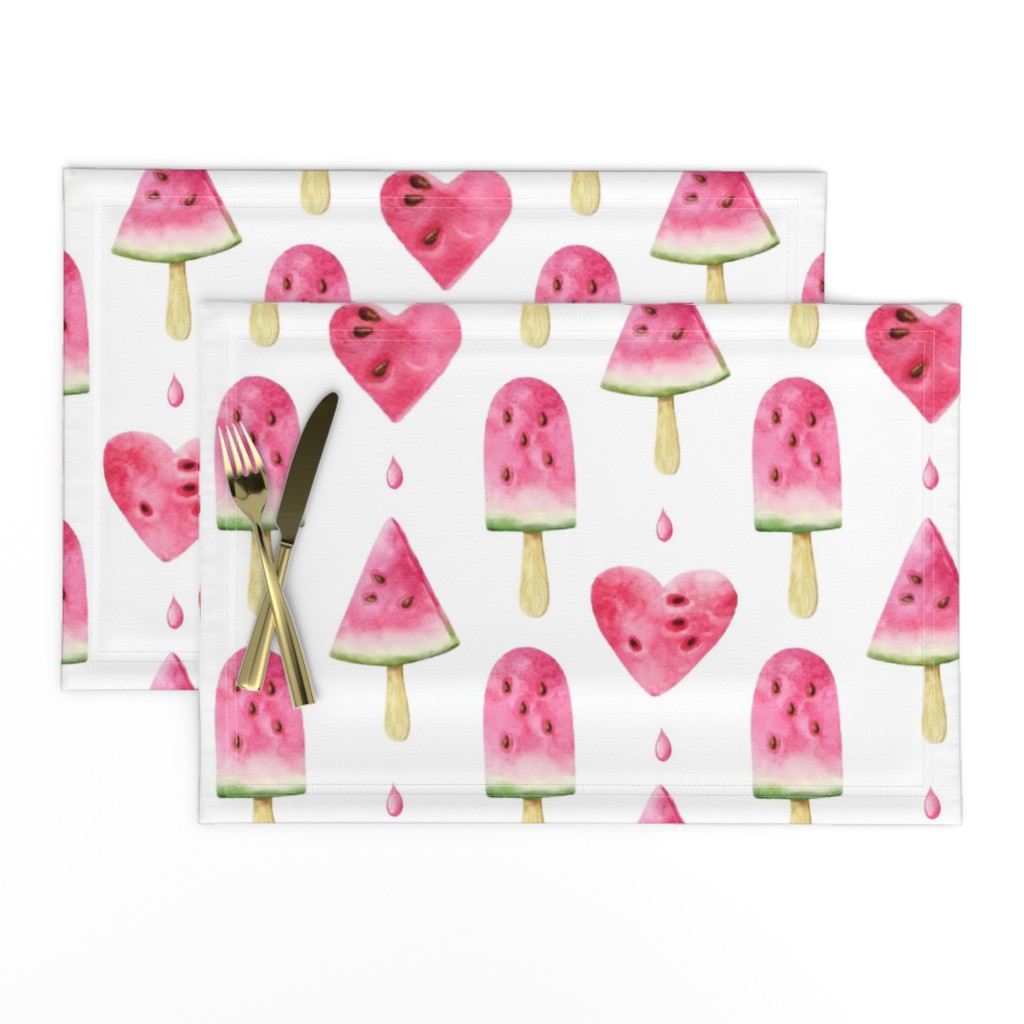 Large Scale Watermelon Popsicles on White