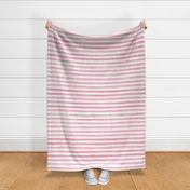 Large Scale Watercolor Stripes in Watermelon Pink and White