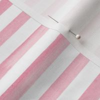 Medium Scale Watercolor Stripes in Watermelon Pink and White
