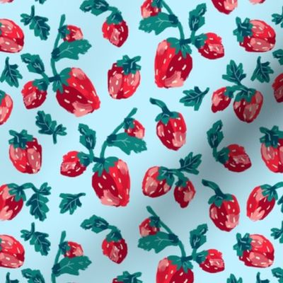 Fresh Strawberries - Light Teal SS