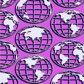 Globe - white on purple