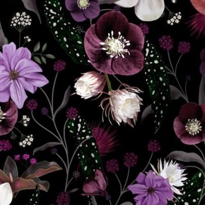 Dark Botanical Dream Purple S