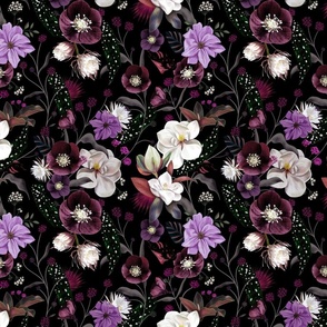 Dark Botanical Dream Purple S