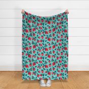 Fresh Strawberries - Teal LS