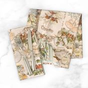 Vintage Christmas Birds and Flowers